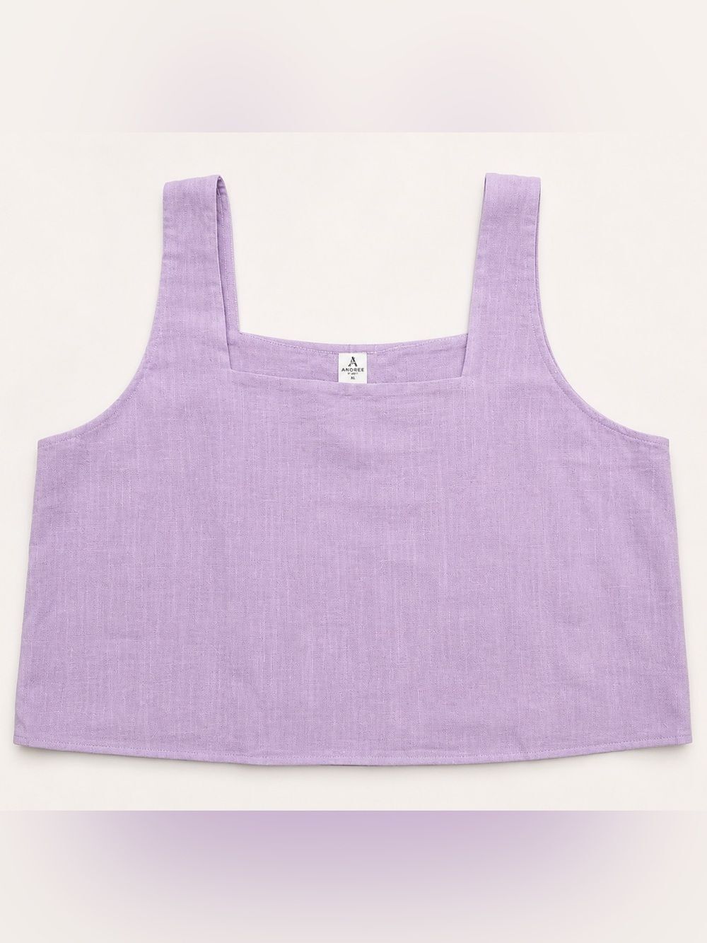 Andree by Unit Lavender Linen Blend Crop Tank | Women’s XL